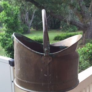 Heavy solid brass pot with handle